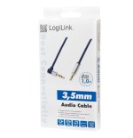 Logilink - audio cable 3.5 stereo m/m 90, 1.00 m, azul