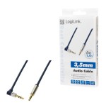 Logilink - audio cable 3.5 stereo m/m 90, 1.00 m, azul