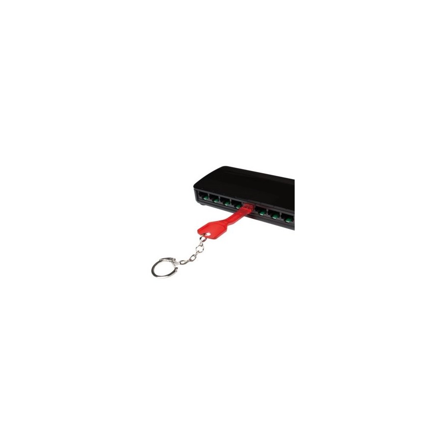 Bloqueador de puertos logilink rj45 set 10 piezas rojo + llave