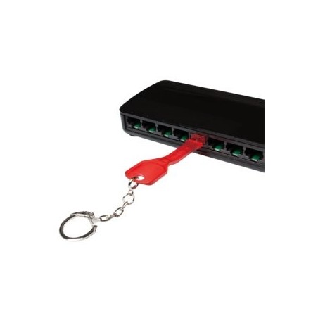 Bloqueador de puertos logilink rj45 set 10 piezas rojo + llave