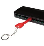 Bloqueador de puertos logilink rj45 set 10 piezas rojo + llave