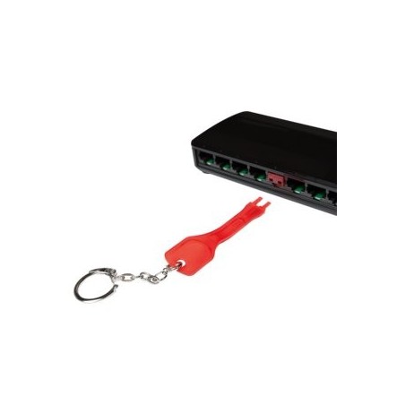 Bloqueador de puertos logilink rj45 set 10 piezas rojo + llave