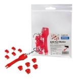 Bloqueador de puertos logilink rj45 set 10 piezas rojo + llave