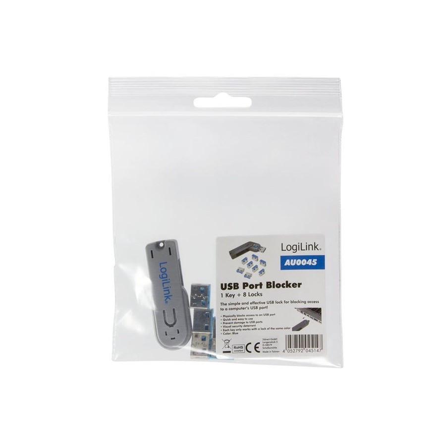 Logilink au0045 - bloqueador de puertos usb llave + 8 cerraduras