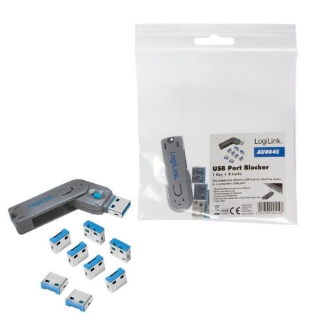Logilink au0045 - bloqueador de puertos usb llave + 8 cerraduras