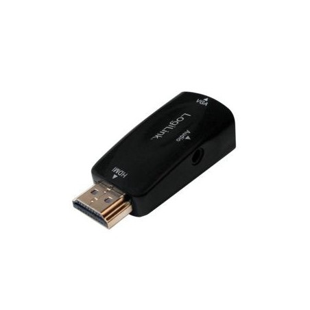 Logilink cv0107 adaptador de cable hdmi vga negro