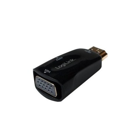 Logilink cv0107 adaptador de cable hdmi vga negro