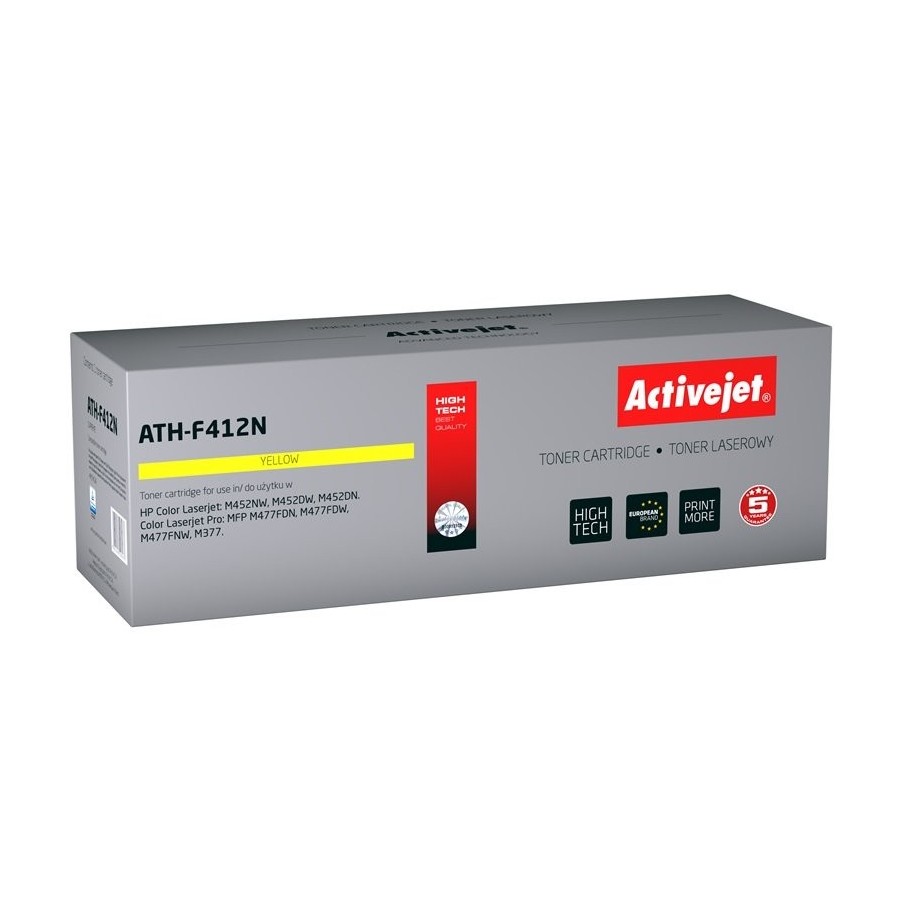 Tóner activejet ath-f412n (reemplazo para hp 410a cf412a - supreme - 2300 páginas - amarillo)