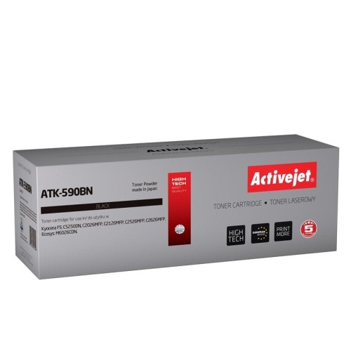 Tóner activejet atk-590bn (reemplazo para kyocera tk-590bk - supreme - 7.000 páginas - negro)