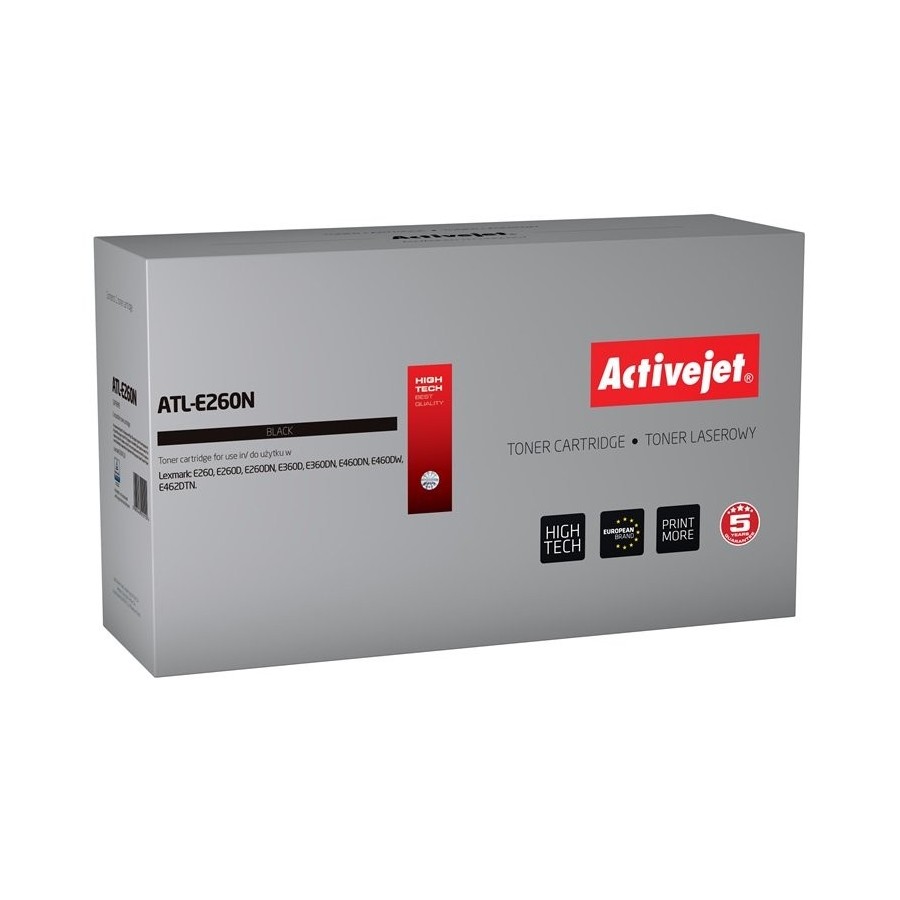 Tóner activejet atl-e260n (reemplazo para lexmark e260a11e - supreme - 3500 páginas - negro)