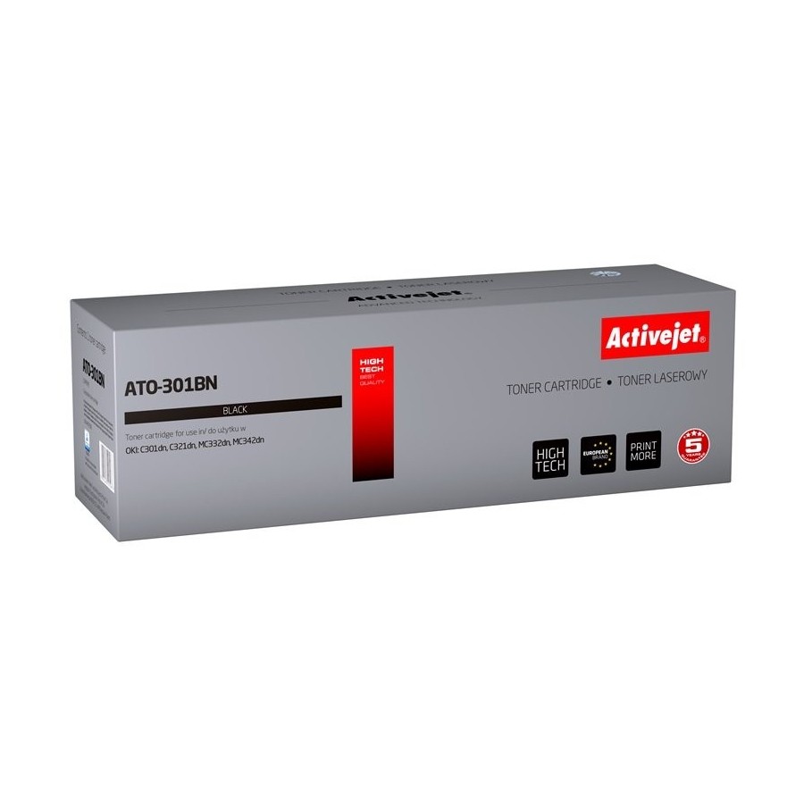 Tóner activejet ato-301bn (reemplazo de oki 44973536 - supreme - 2200 páginas - negro)
