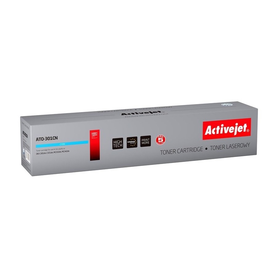 Tóner activejet ato-301cn (reemplazo para oki 44973535 - supreme - 1500 páginas - cyan)