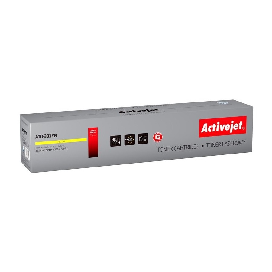 Tóner activejet ato-301yn (reemplazo para oki 44973533 - supreme - 1500 páginas - amarillo)