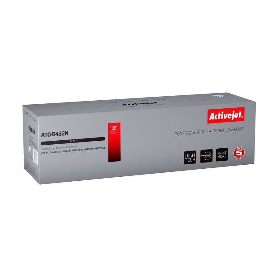 Tóner activejet ato-b432n (reemplazo para oki 45807106 - supreme - 7.000 páginas - negro)