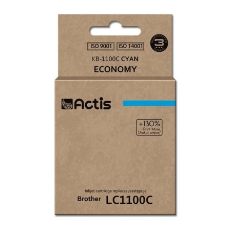 Tinta actis kb-1100c (reemplazo de brother lc1100c / 980c - estándar - 19 ml - cyan)