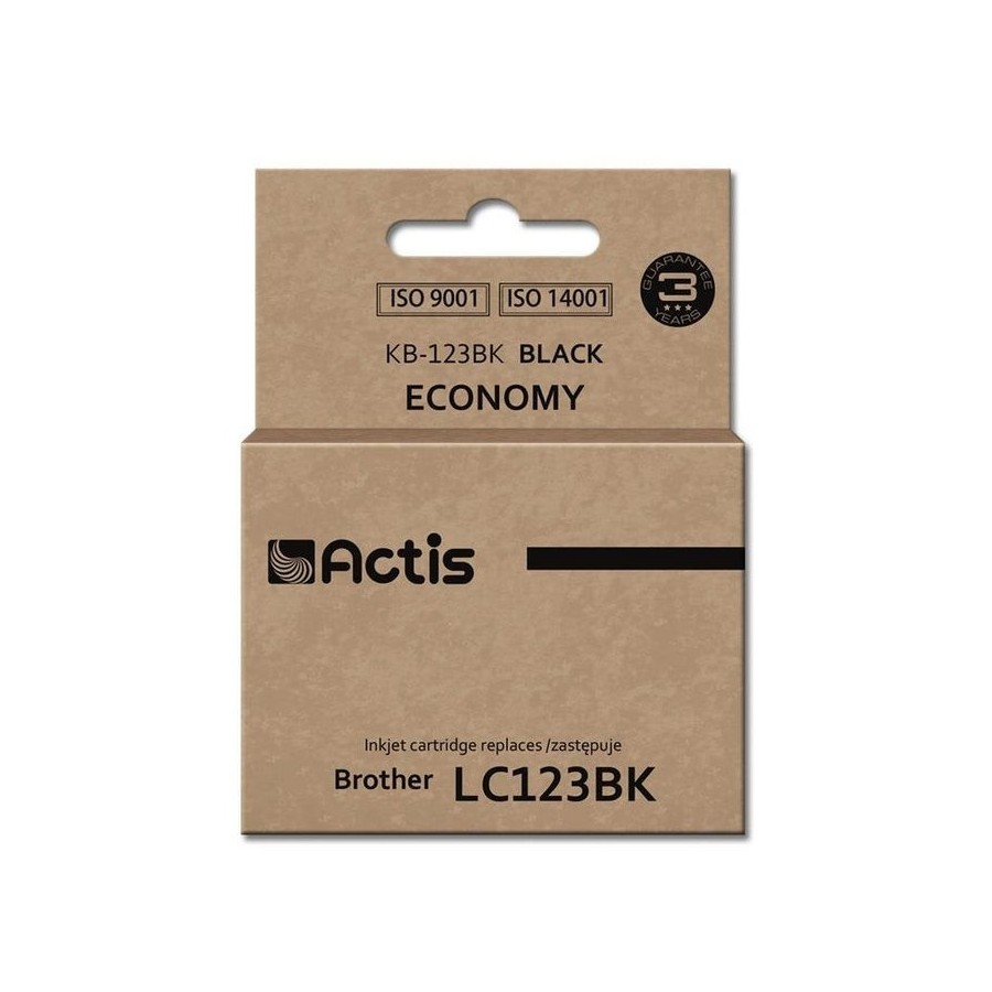 Tinta actis kb-123bk (reemplazo de brother lc123bk / lc121bk - estándar - 15 ml - negro)