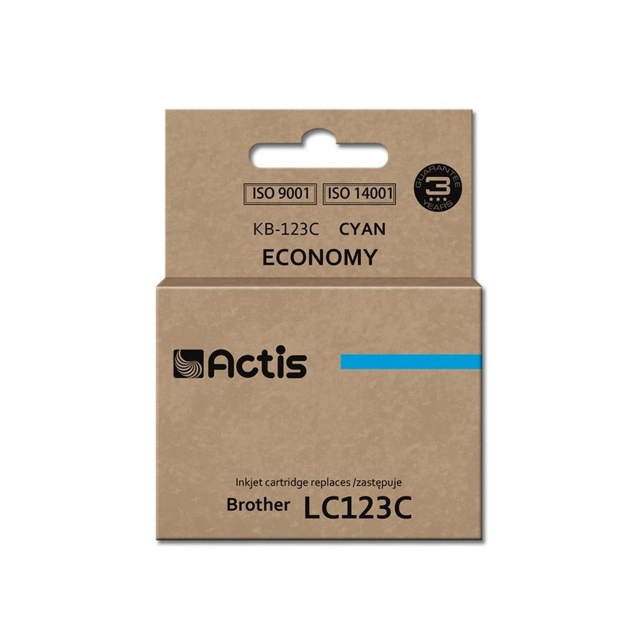 Tinta actis kb-123c (reemplazo de brother lc123c / lc121c - estándar - 10 ml - cyan)
