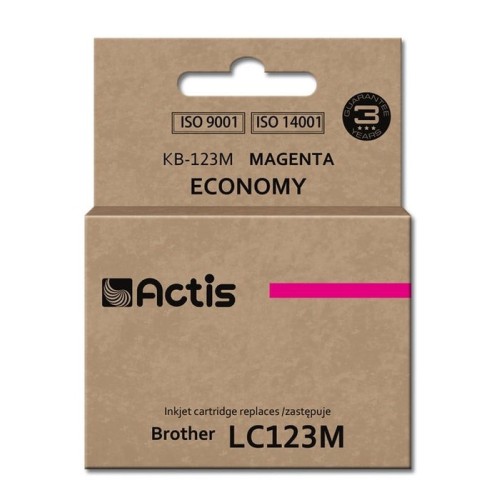 Tinta actis kb-123m (reemplazo de brother lc123m / lc121m - estándar - 10 ml - magenta)