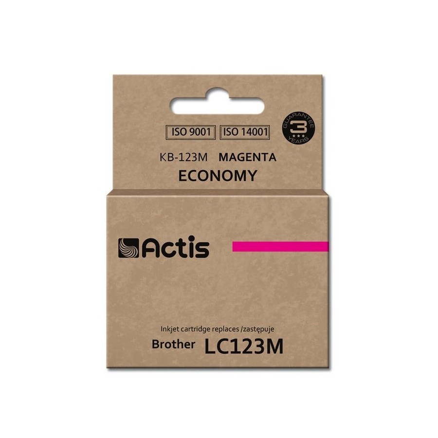 Tinta actis kb-123m (reemplazo de brother lc123m / lc121m - estándar - 10 ml - magenta)
