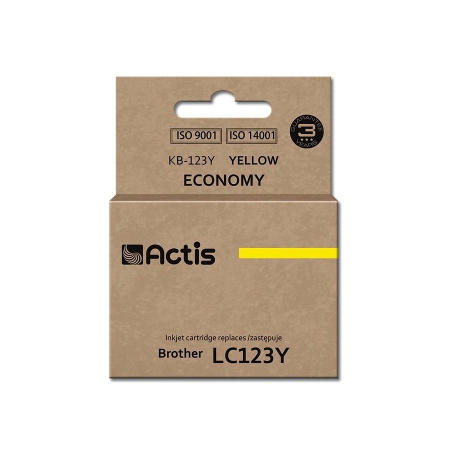 Tinta actis kb-123y (reemplazo de brother lc123y / lc121y - estándar - 10 ml - amarillo)