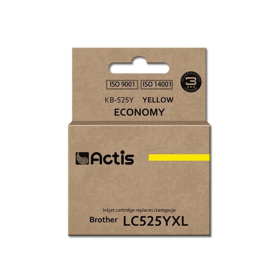 Tinta actis kb-525y (reemplazo de brother lc525y - estándar - 15 ml - amarilla)