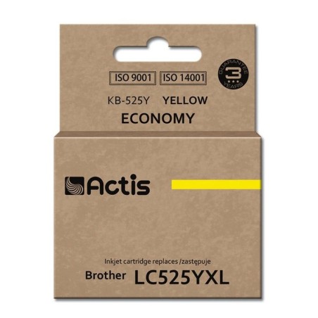 Tinta actis kb-525y (reemplazo de brother lc525y - estándar - 15 ml - amarilla)