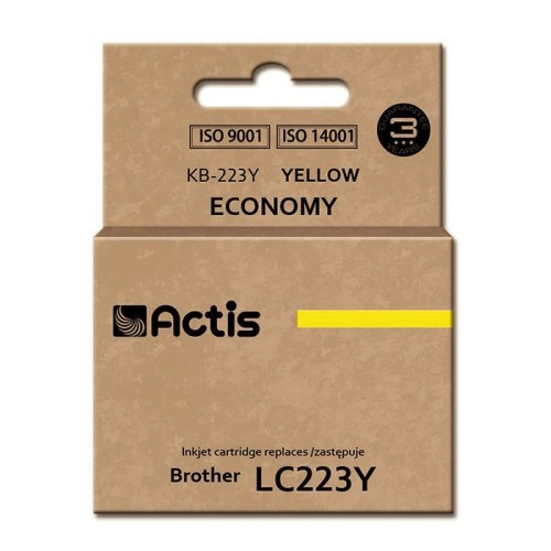 Tinta actis kb-223y (reemplazo de brother lc223y - estándar - 10 ml - amarilla)