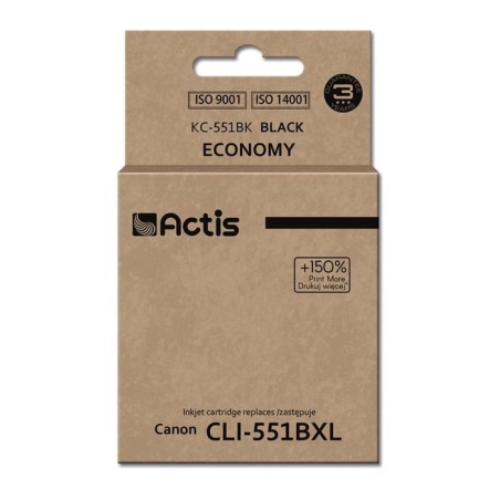 Tinta actis kc-551bk (reemplazo de canon cli-551bk - estándar - 12 ml - negra)
