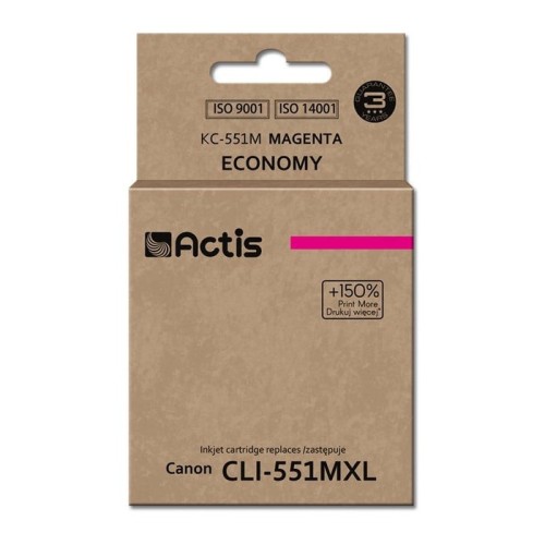 Tinta actis kc-551m (reemplazo de canon cli-551m - estándar - 12 ml - magenta)