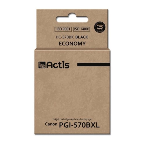 Tinta actis kc-570bk (reemplazo canon pgi-570bk - estándar - 22 ml - negra)