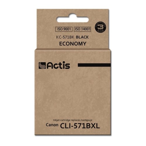 Tinta actis kc-571bk (reemplazo de canon cli-571bk - estándar - 12 ml - negra)