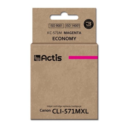 Tinta actis kc-571m (reemplazo de canon cli-571m - estándar - 12 ml - magenta)