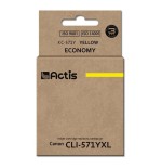 Tinta actis kc-571y (reemplazo canon cli-571y - estándar - 12 ml - amarilla)