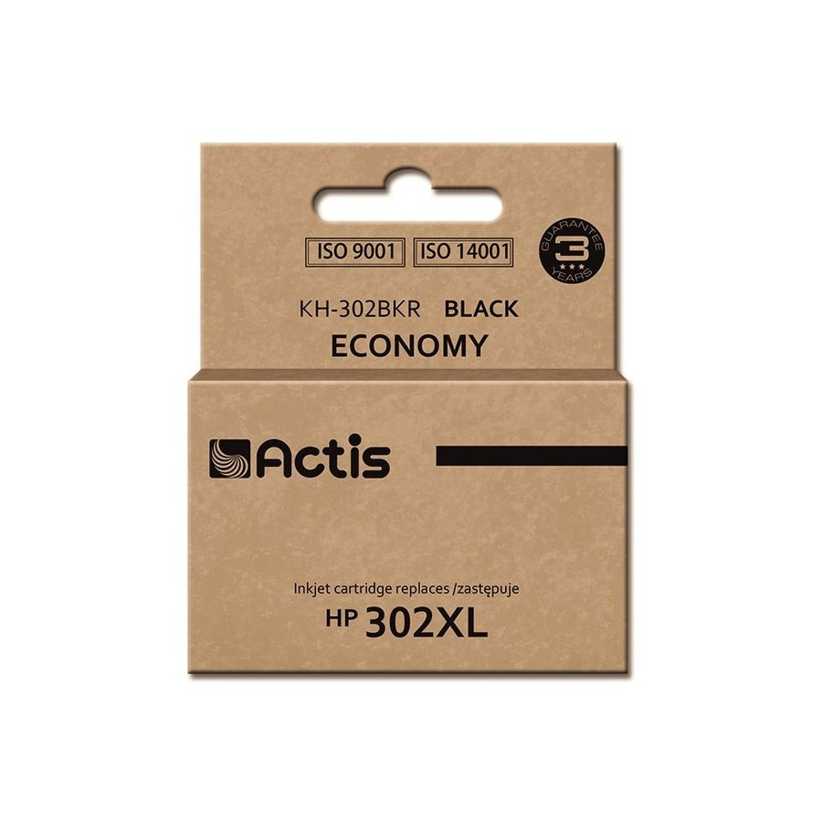 Tinta actis kh-302bkr (reemplazo de hp 302xl f6u68ae - premium - 15 ml - negra)