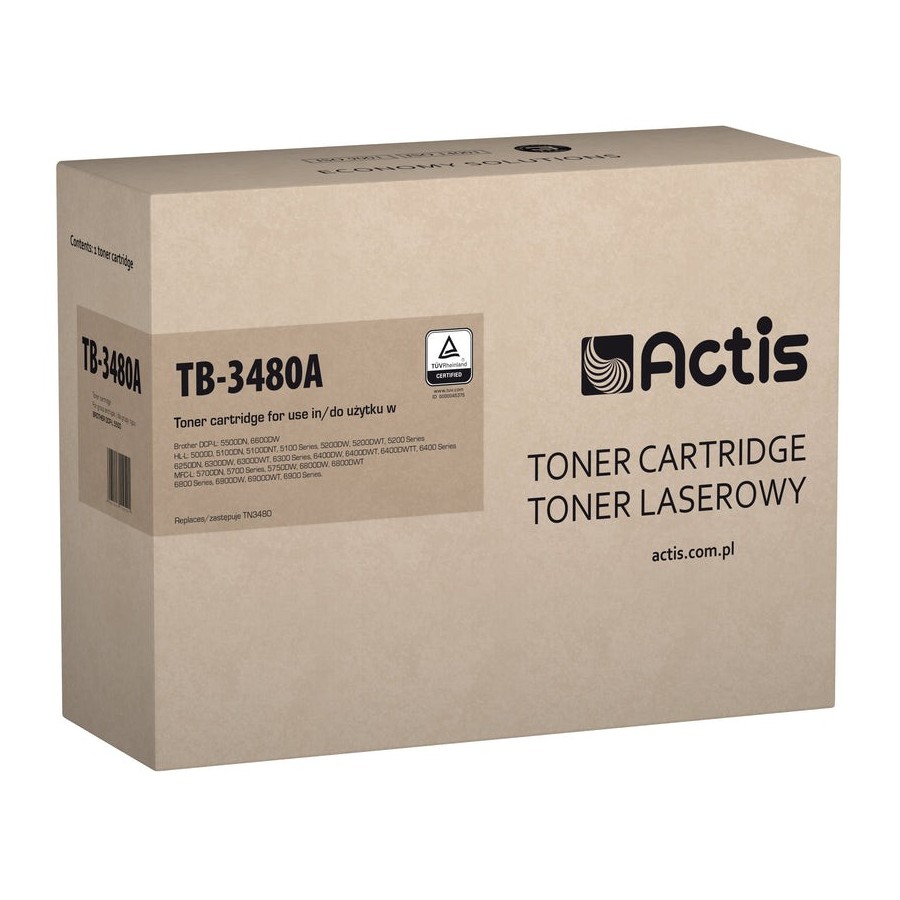 Tóner actis compatible para brother tn-3480 - estándar - 8.000 páginas - negro)