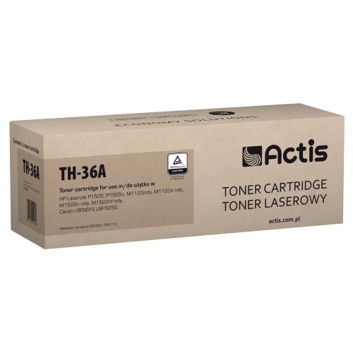 Cartucho de tóner actis th-36a (reemplazo de hp 36a cb436a canon crg-713 - estándar - 2000 páginas - negro)