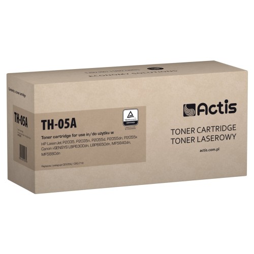 Cartucho de tóner actis th-05a (repuesto hp 05a ce505a canon crg-719 - estándar - 2300 páginas - negro)