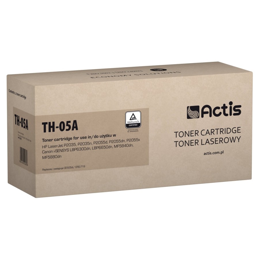 Cartucho de tóner actis th-05a (repuesto hp 05a ce505a canon crg-719 - estándar - 2300 páginas - negro)