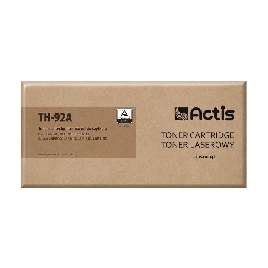 Cartucho de tóner actis th-92a (reemplazo hp 92a c4092a canon ep-22 - estándar - 2500 páginas - negro)