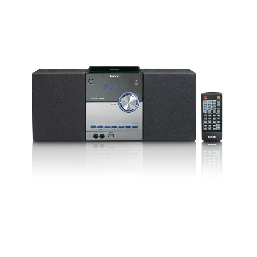 Lenco mc-150 sistema estéreo portátil analógico y digital 22 w negro, plata