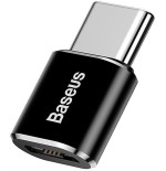 Adaptador baseus usb-c macho a microusb hembra 2.4a, negro