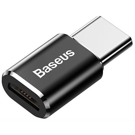 Adaptador baseus usb-c macho a microusb hembra 2.4a, negro