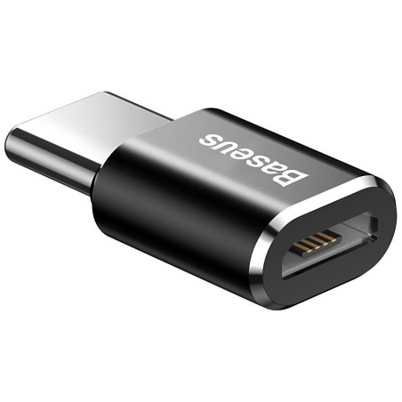 Adaptador baseus usb-c macho a microusb hembra 2.4a, negro