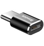 Adaptador baseus usb-c macho a microusb hembra 2.4a, negro