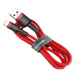 Cable de carga / datos baseus cafule usb a lightning 2.4a 1m, rojo