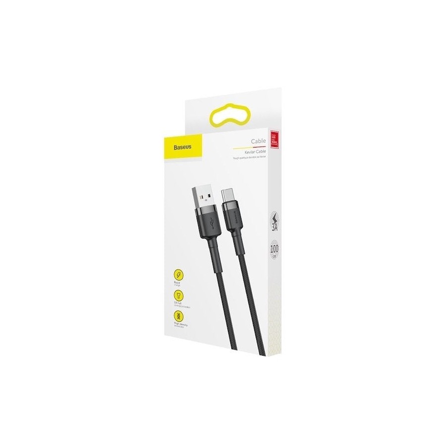 Cable carga rápida usb tipo c 1m 3a gris y  baseus