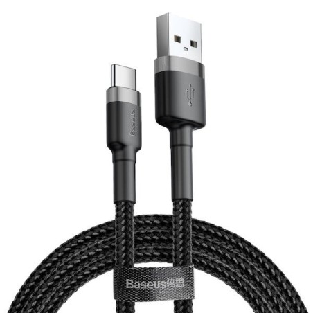 Cable carga rápida usb tipo c 1m 3a gris y  baseus