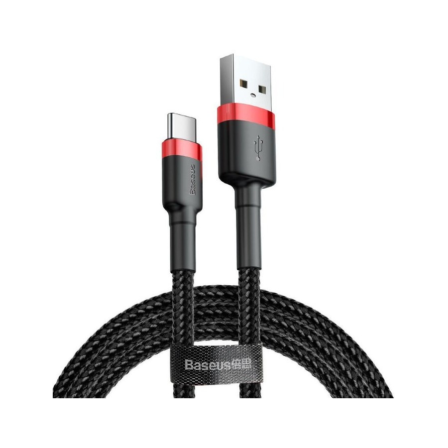 Baseus cafule cable usb 2 m usb a usb c negro, rojo