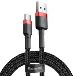 Baseus cafule cable usb 2 m usb a usb c negro, rojo