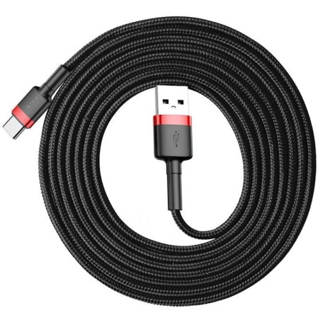 Baseus cafule cable usb 2 m usb a usb c negro, rojo